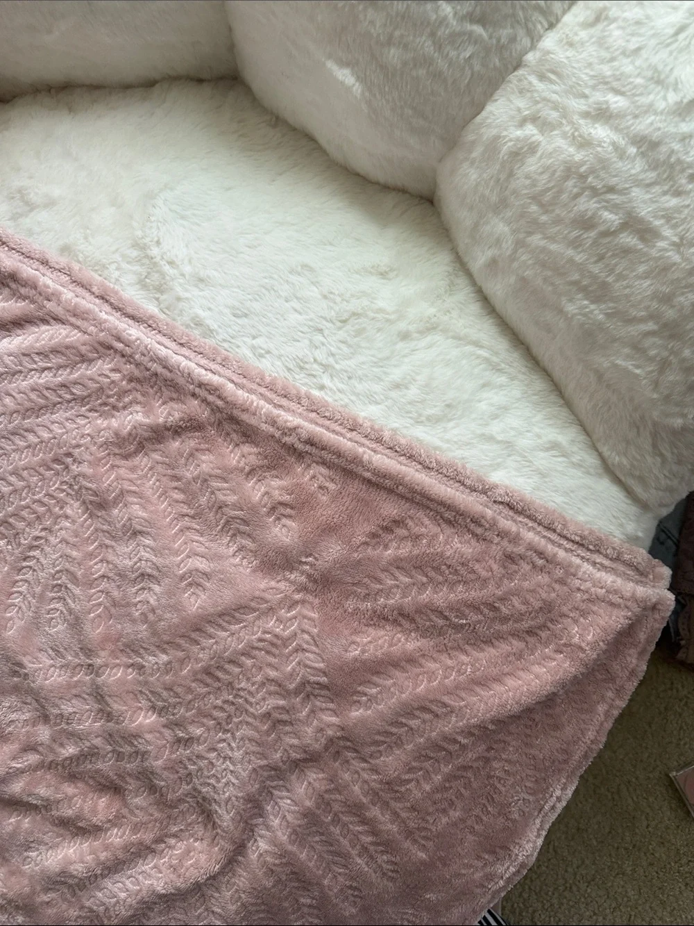 Floral Ferns Shabby Chic Oversized Soft & Plush Accent Throw Blanket pink boho